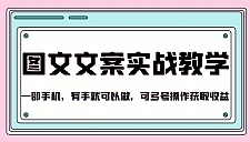 Tik Tok图文文案的实践教学是一部手机，可以用手做，可以多个号操作，获取利润。