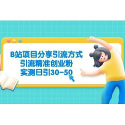 B 站项目分享引流方式，引流精准创业粉，实测日引 30~50