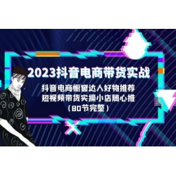 2023 抖音电商带货实战：橱窗达人好物推荐，实操小店随心推（共 80 节完整）