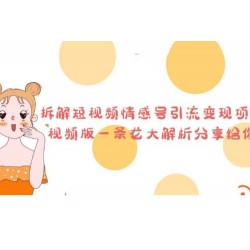 拆解短视频情感号引流变现项目：视频版一条龙大解析分享给你