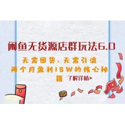 闲鱼无货源店群玩法 6.0 ：无需囤货，无需引流，两个月盈利 18W 的核心秘籍