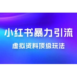 虚拟资料顶级玩法，小红书暴力引流，喂饭级教程零成本，利润任你定