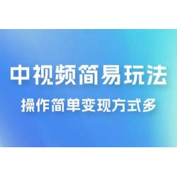 中视频小白简易玩法，操作简单变现方式多，小白轻松日入 500+