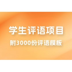 外面收费 5360 的暴利项目，学生评语，几分钟就收一次钱是什么体验（附 3000 份评语模板）